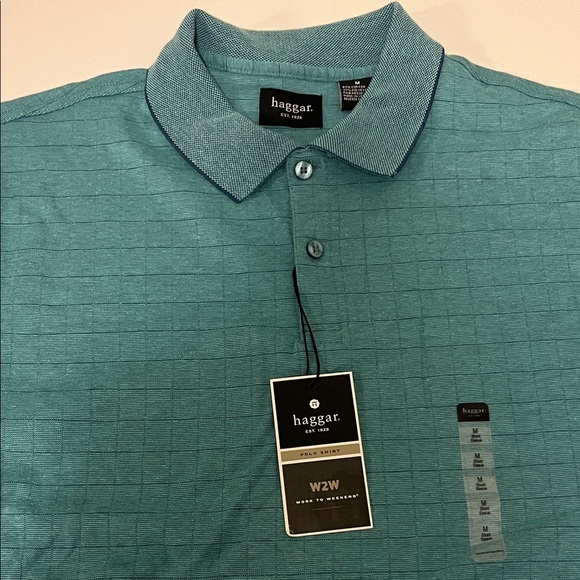 Haggar Men's Aqua Polo Shirt - Picture 2 of 10